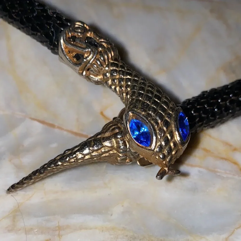 Reptile-Themed Black and Gold Necklace‎ or Belt
